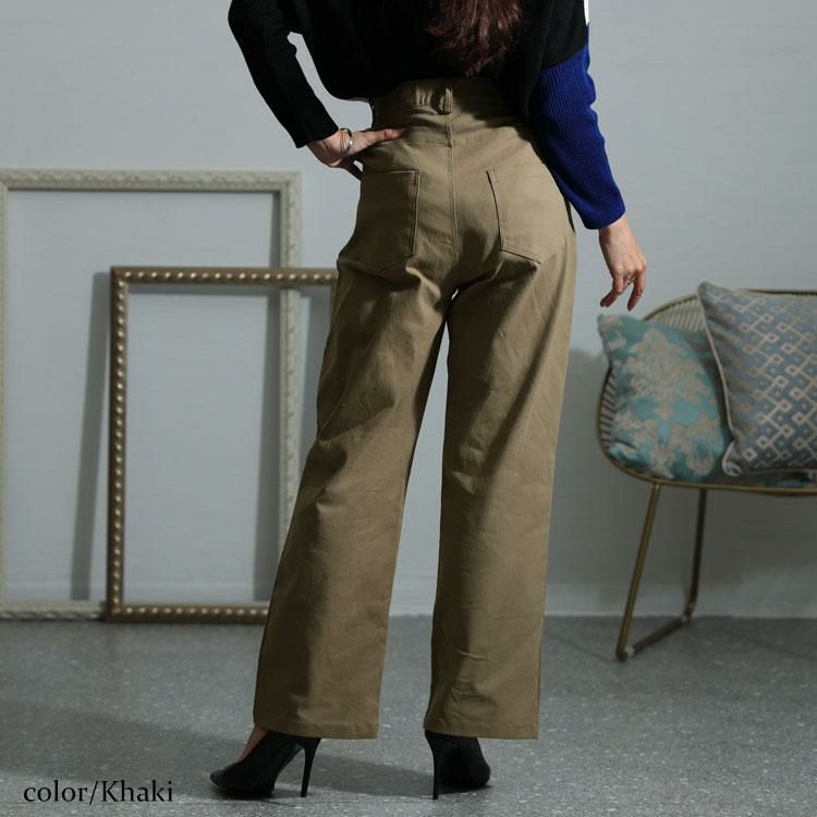 大きいサイズ レディース 疲れない体型カバーチノパンツ　jp486 カーキ