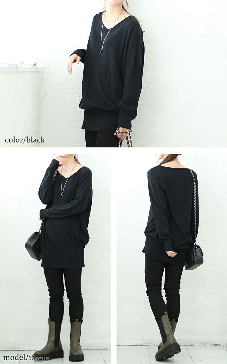 大きいサイズ レディース Vネックドルマンニット　wn-0003 【メール便可】