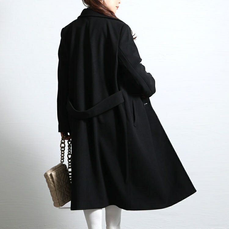 大きいサイズ レディース ダブルボタンロングチェスターコート　mnfk-122740