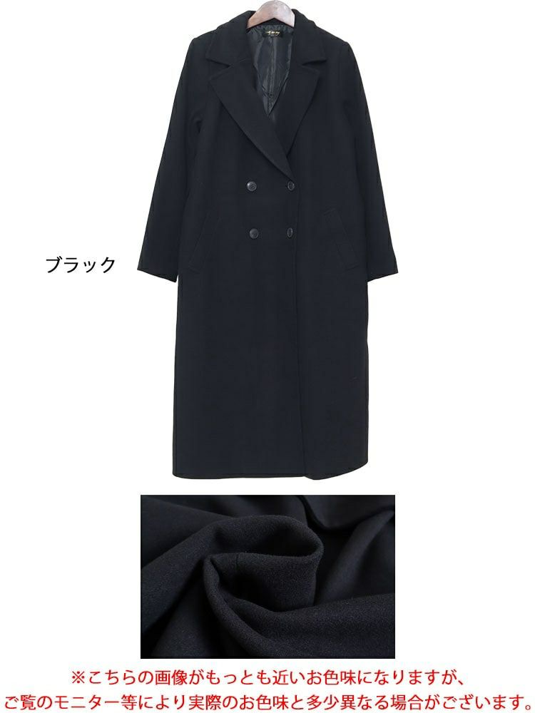 大きいサイズ レディース ダブルボタンロングチェスターコート mnfk