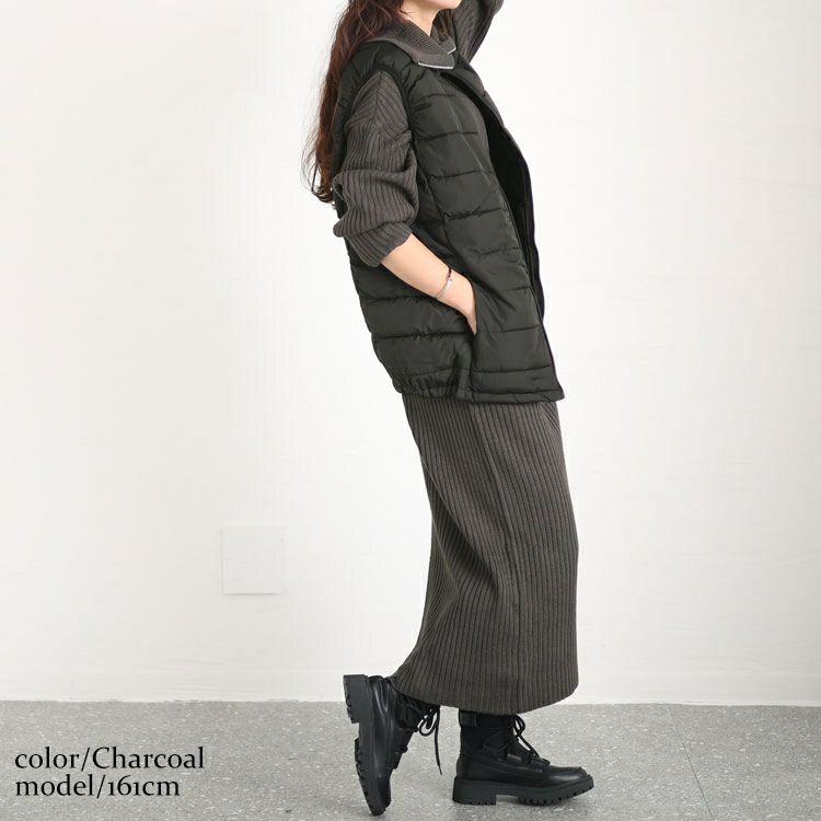 大きいサイズ レディース リブハーフジップワンピース　sada-6888