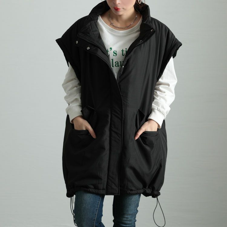 大きいサイズ レディース 袖取り外し中綿コート　sada-6861