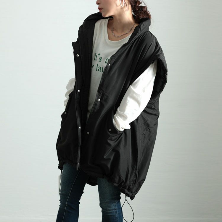 大きいサイズ レディース 袖取り外し中綿コート　sada-6861