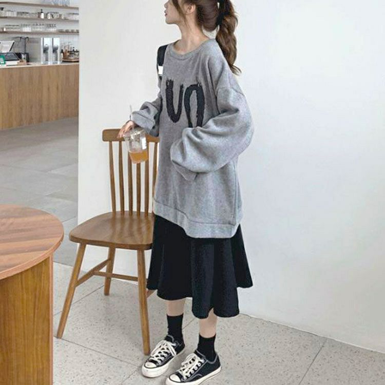 大きいサイズ レディース オーバーサイズロゴスウェット　goldy-1399