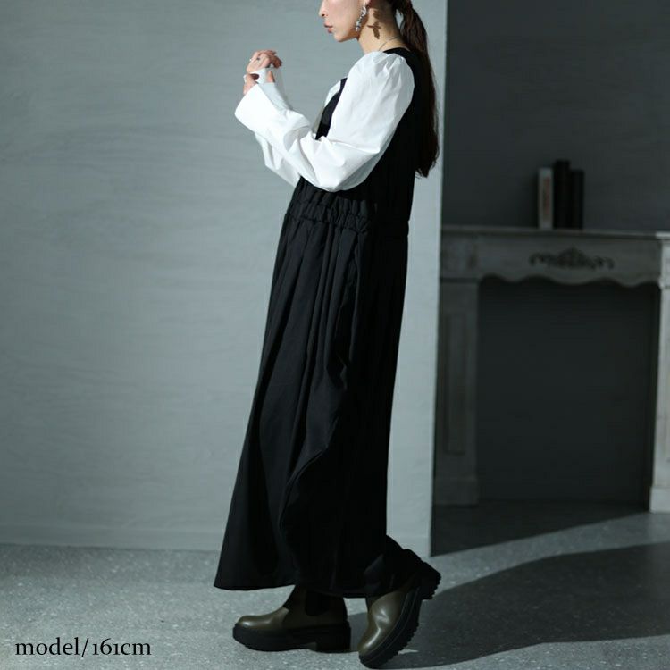 大きいサイズ レディース フェイクレイヤードコクーンワンピース　sw-0572