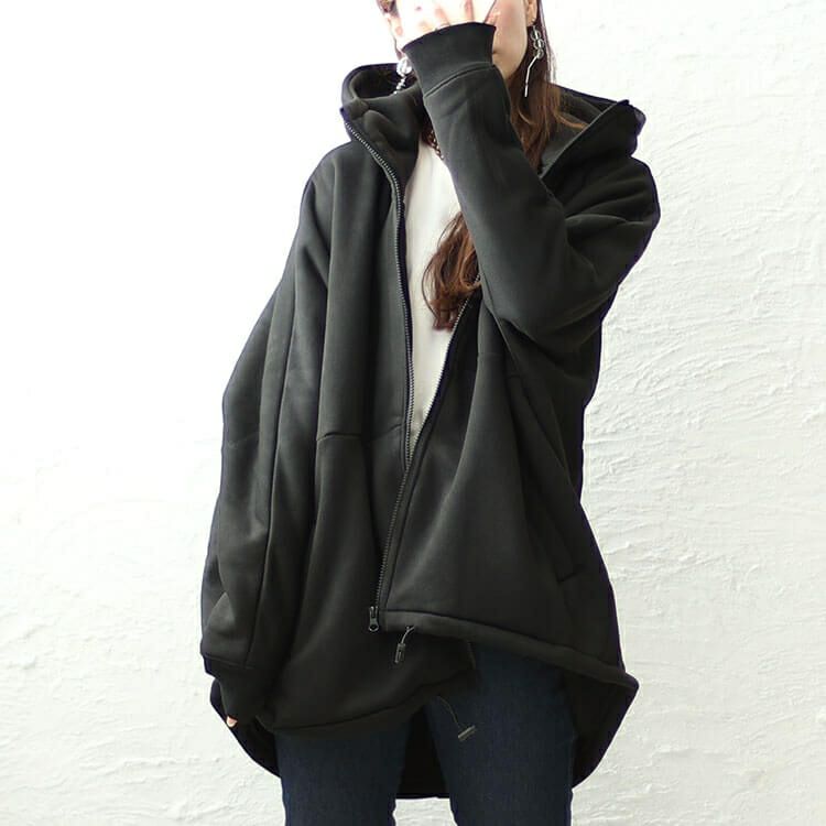 大きいサイズ レディース 裏ボアフード軽量ジャケット　sw-0585