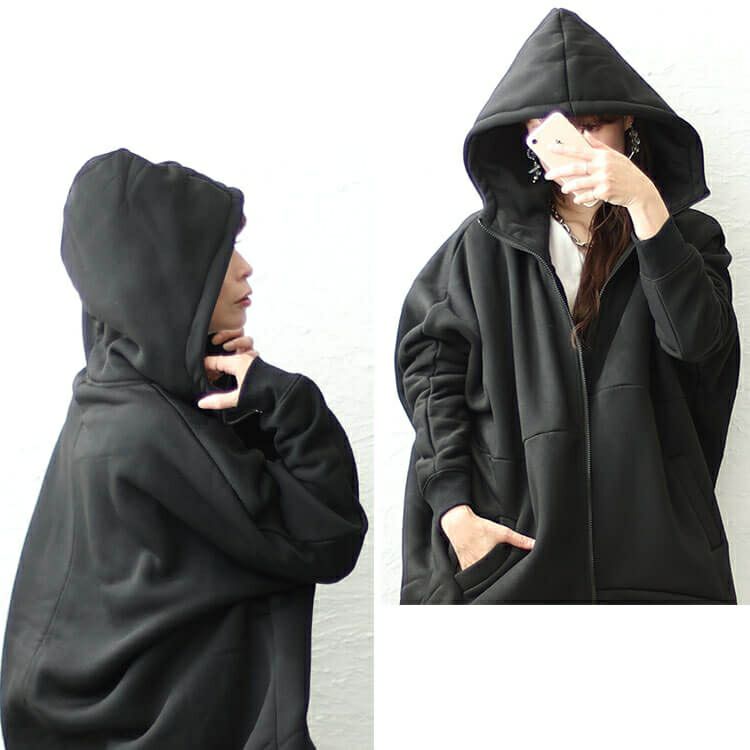 大きいサイズ レディース 裏ボアフード軽量ジャケット　sw-0585