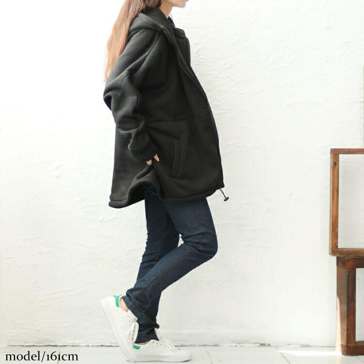 大きいサイズ レディース 裏ボアフード軽量ジャケット　sw-0585