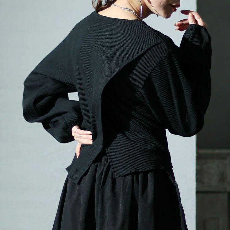 大きいサイズ レディース カシュクールリブドッキングワンピース　nw-23042