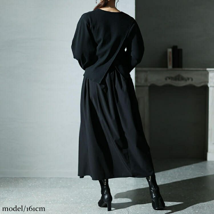 大きいサイズ レディース カシュクールリブドッキングワンピース　nw-23042