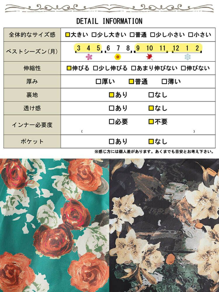 大きいサイズ レディース オーガンジー花柄スクエアネックドッキングワンピース　nw-23039