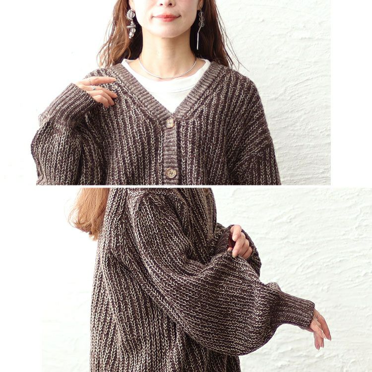 大きいサイズ レディース モヘアライクカーディガン　wn-0196