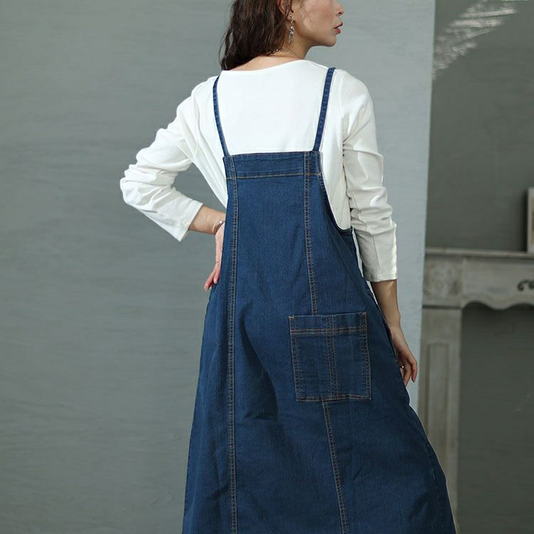 大きいサイズ レディース フロントジッパーデニムジャンパースカート