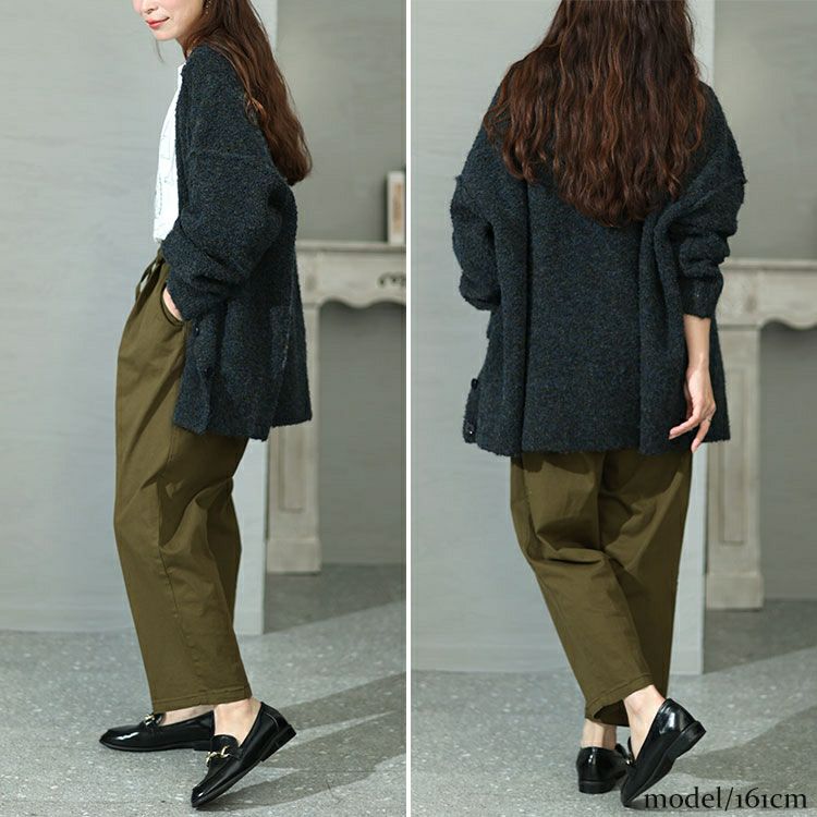 大きいサイズ レディース ツイルドロストテーパードパンツ　wc-0343