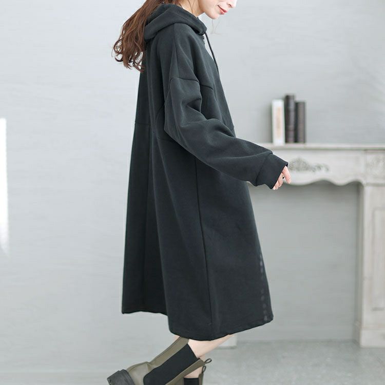 大きいサイズ レディース ハーフジップチュニックワンピース　goldy-1426