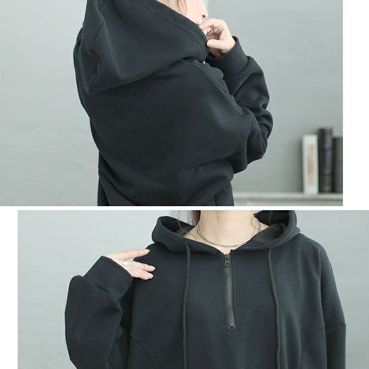 大きいサイズ レディース ハーフジップチュニックワンピース　goldy-1426