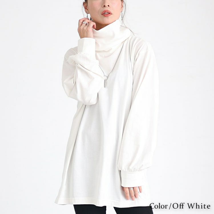 大きいサイズ レディース タートルネックカットソープルオーバー　wk-0454