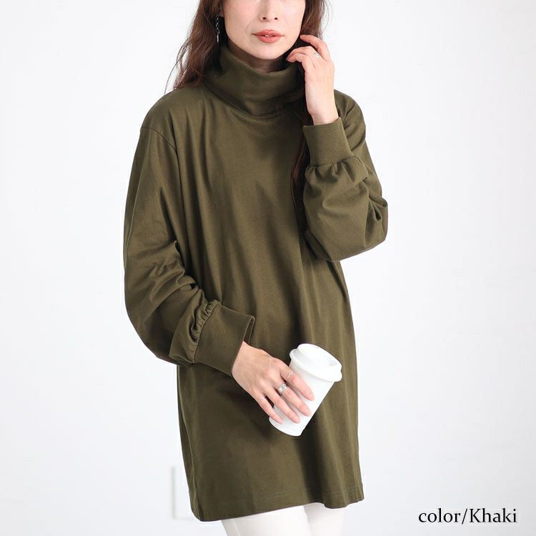 大きいサイズ レディース タートルネックカットソープルオーバー　wk-0454