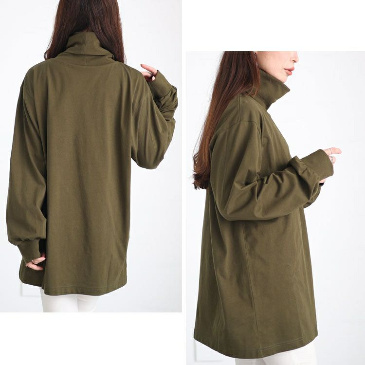 大きいサイズ レディース タートルネックカットソープルオーバー　wk-0454