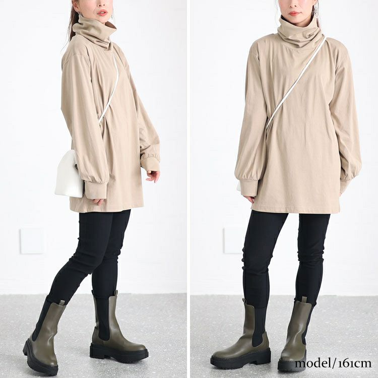 大きいサイズ レディース タートルネックカットソープルオーバー　wk-0454