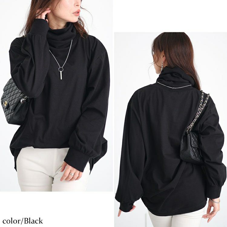 大きいサイズ レディース タートルネックカットソープルオーバー　wk-0454