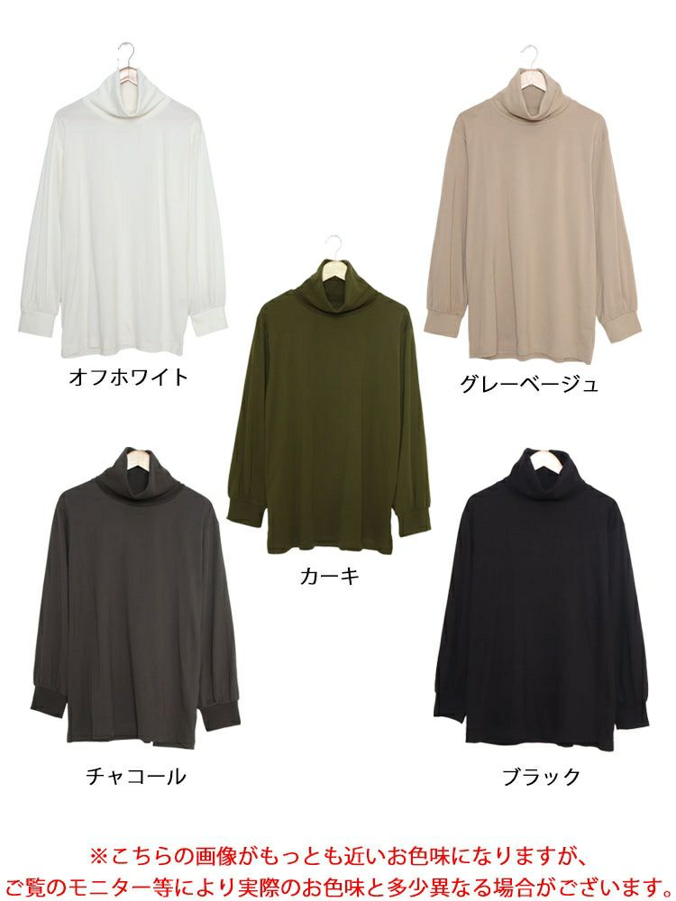 大きいサイズ レディース タートルネックカットソープルオーバー　wk-0454