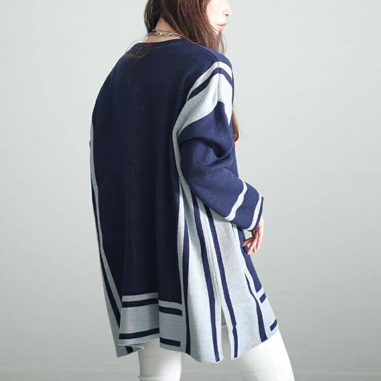 大きいサイズ レディース 日本製バイカラーニット　kt-107