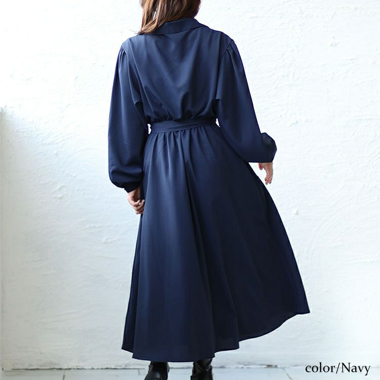 大きいサイズ レディース カシュクールフレアワンピース　fem-437