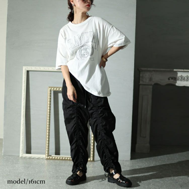 大きいサイズ レディース 裾ドロスト付きカーゴパンツ　fem-436