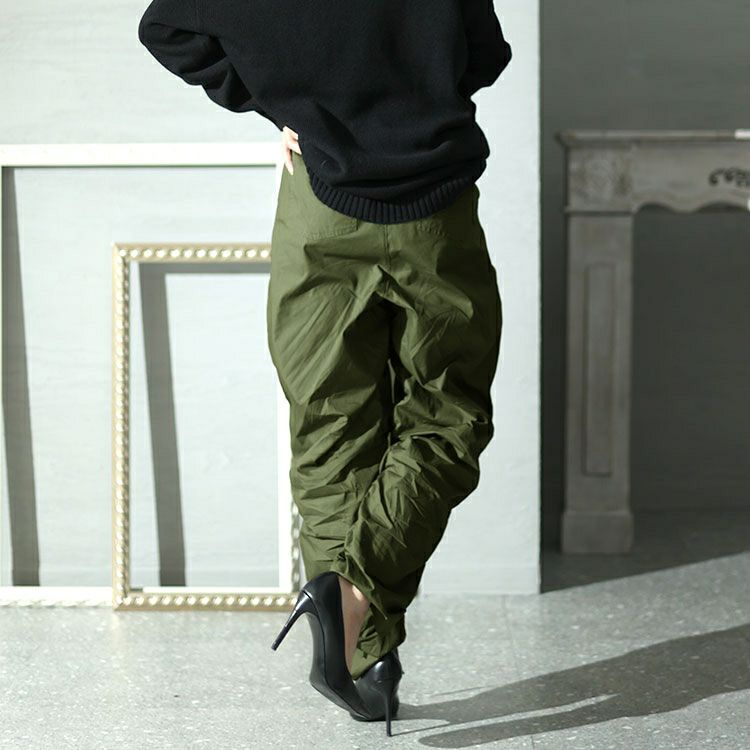 大きいサイズ レディース 裾ドロスト付きカーゴパンツ　fem-436