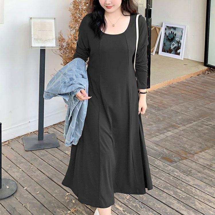 大きいサイズ レディース ロングフレアワンピース　goldy-1411