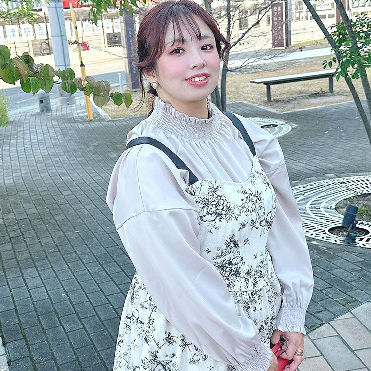 大きいサイズ レディース コーデュロイ花柄ジャンパースカート　goldy-1409