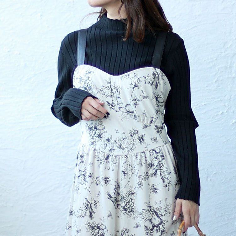 大きいサイズ レディース コーデュロイ花柄ジャンパースカート　goldy-1409