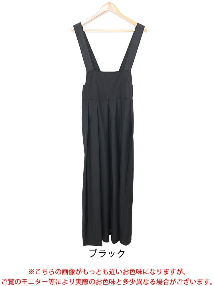 大きいサイズ レディース ウエストタックハイウエストサロペットフレアパンツ　jp491