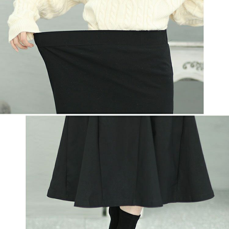 大きいサイズ レディース ケーブルニット＆マーメイドスカート2点セット　jp495