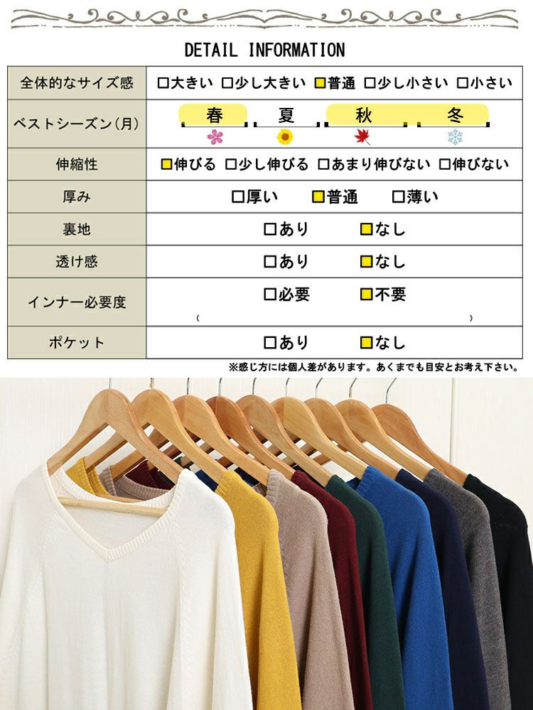 大きいサイズ レディース Ｖネックドルマンニット　wn-0002