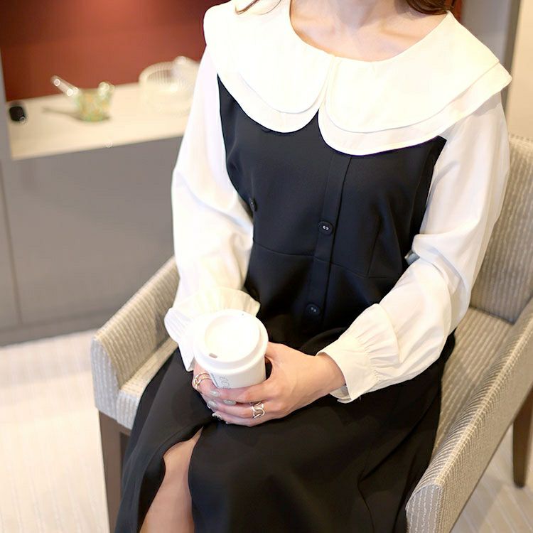 大きいサイズ レディース ブラウスドッキングワンピース　sn-00031