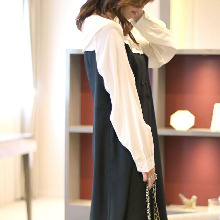 大きいサイズ レディース ブラウスドッキングワンピース　sn-00031