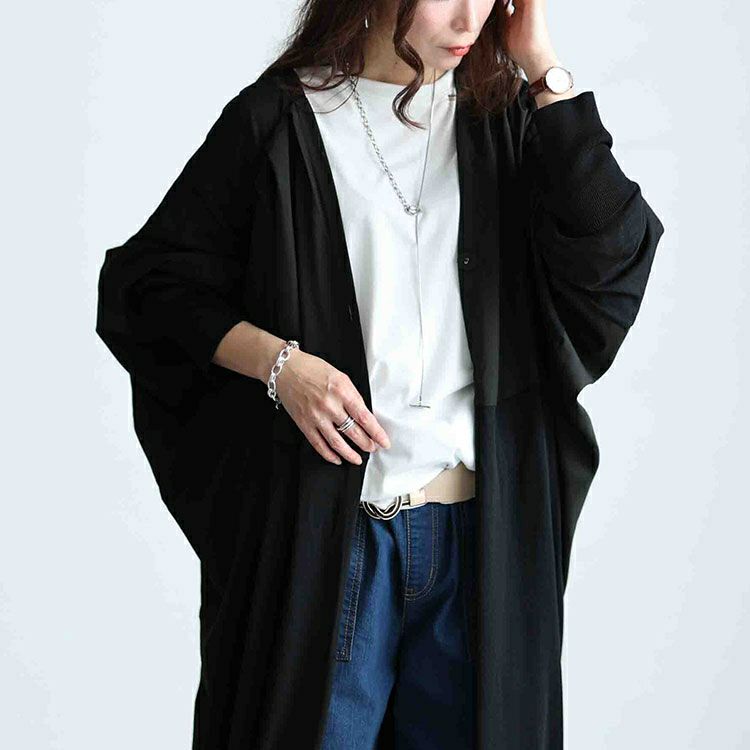 大きいサイズ レディース 異素材ドルマンロングカーデガン　sw-0580