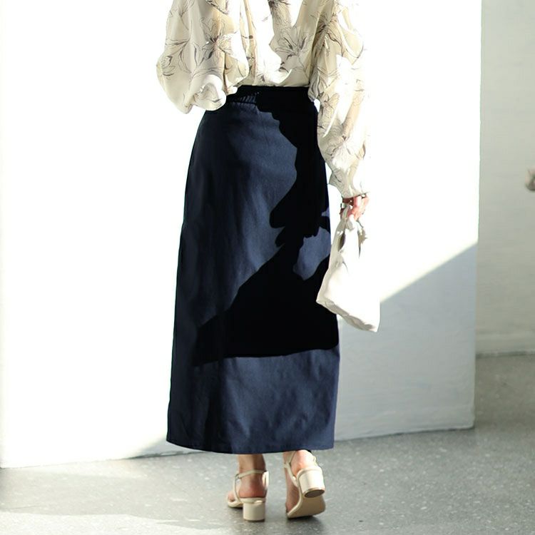 大きいサイズ レディース アシメレイヤードロングスカート　fem-449