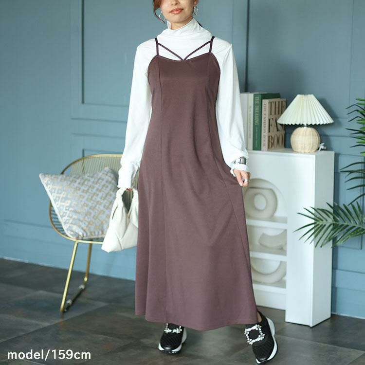 大きいサイズ レディース マーメイドキャミワンピース　fem-435 パープル