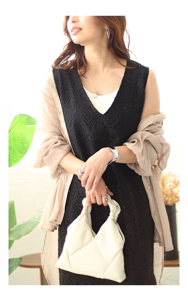 大きいサイズ レディース パネルレースワンピース　fem-434