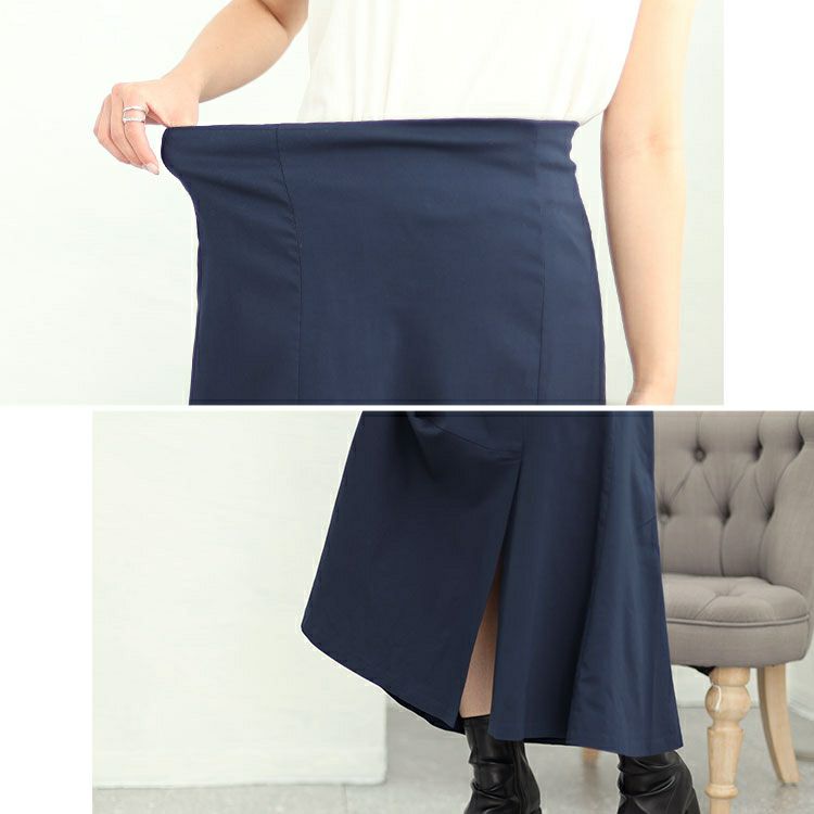 大きいサイズ レディース サイドスリットストレッチマーメイドスカート　fem-427