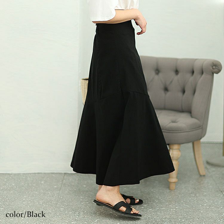 大きいサイズ レディース サイドスリットストレッチマーメイドスカート　fem-427