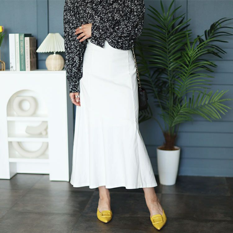 大きいサイズ レディース サイドスリットストレッチマーメイドスカート　fem-427