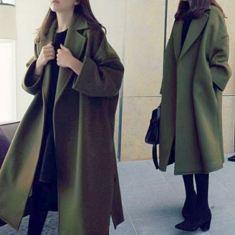 大きいサイズ レディース ベルト付きボタンレスコート　sn-00012