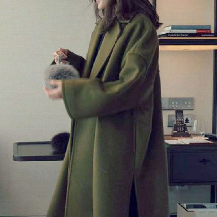 大きいサイズ レディース ベルト付きボタンレスコート　sn-00012