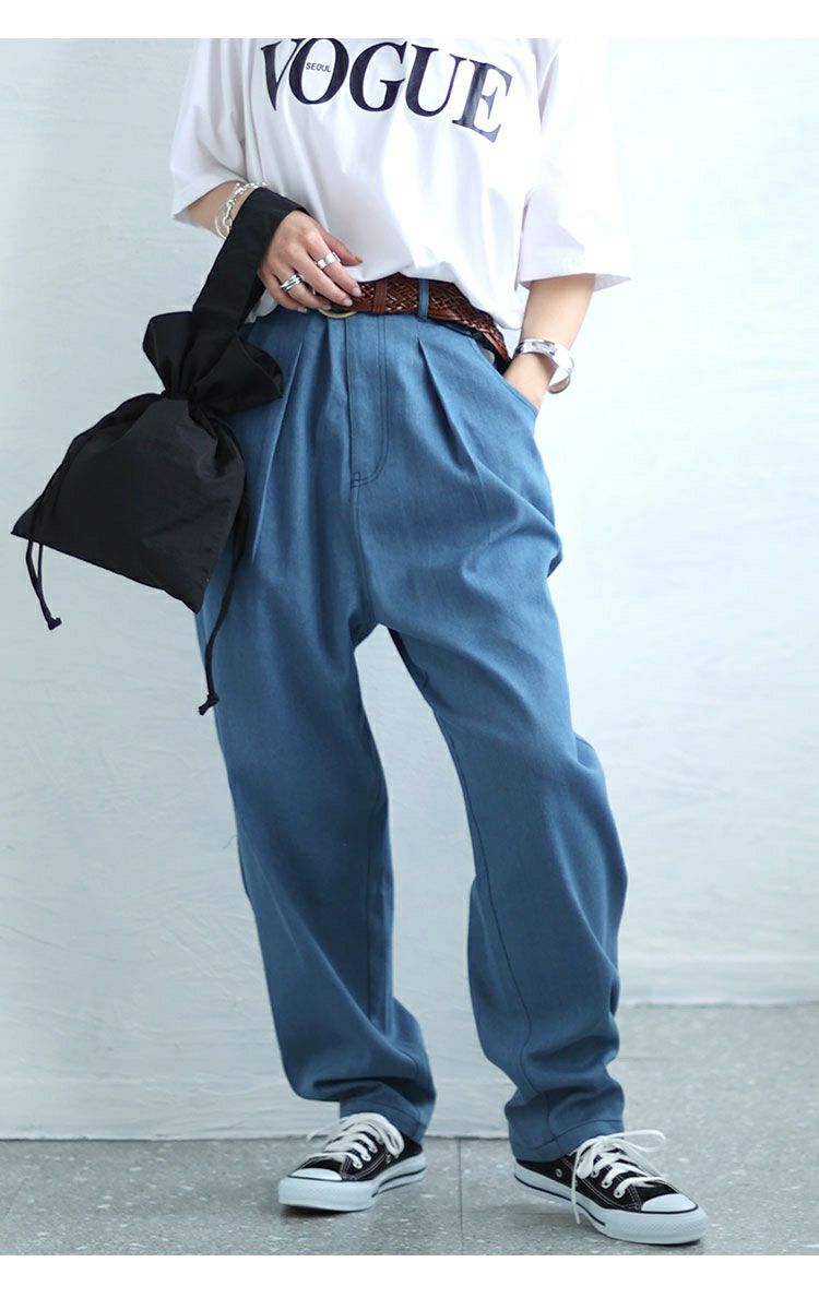 大きいサイズ レディース デニムサーカスパンツ　fem-446