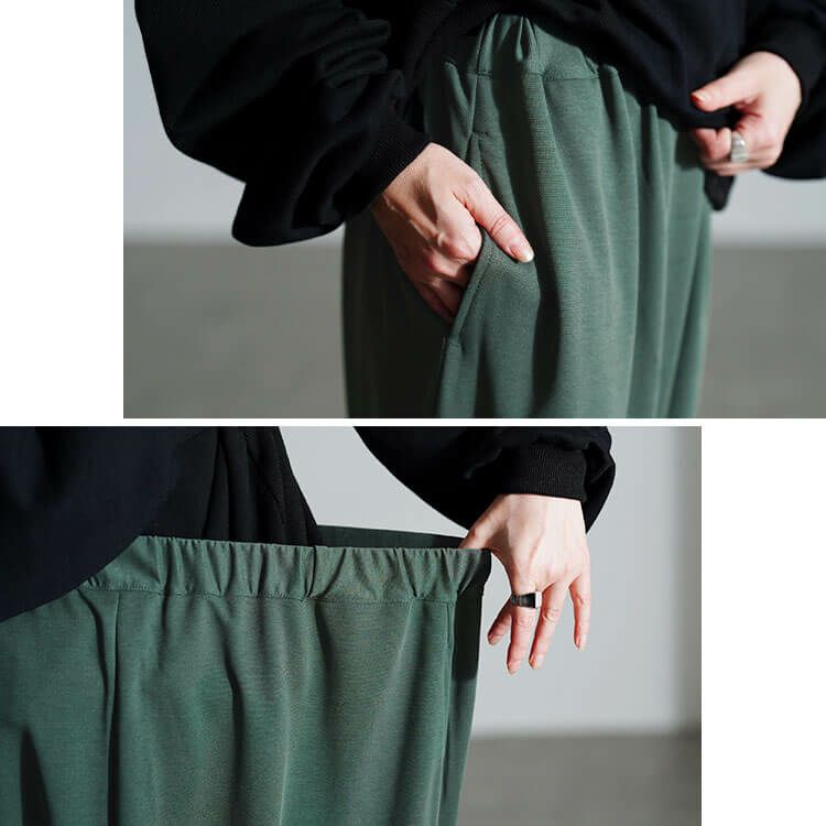 大きいサイズ レディース ストレッチサルエルパンツ　fem-441