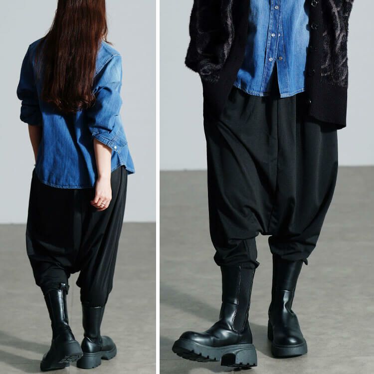 大きいサイズ レディース ストレッチサルエルパンツ　fem-441